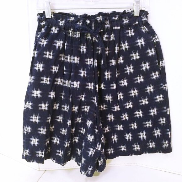 Vintage 90s Carole Little Sport Ikat Shorts Ladies-6 Pockets Drawstring Navy - Picture 4 of 9